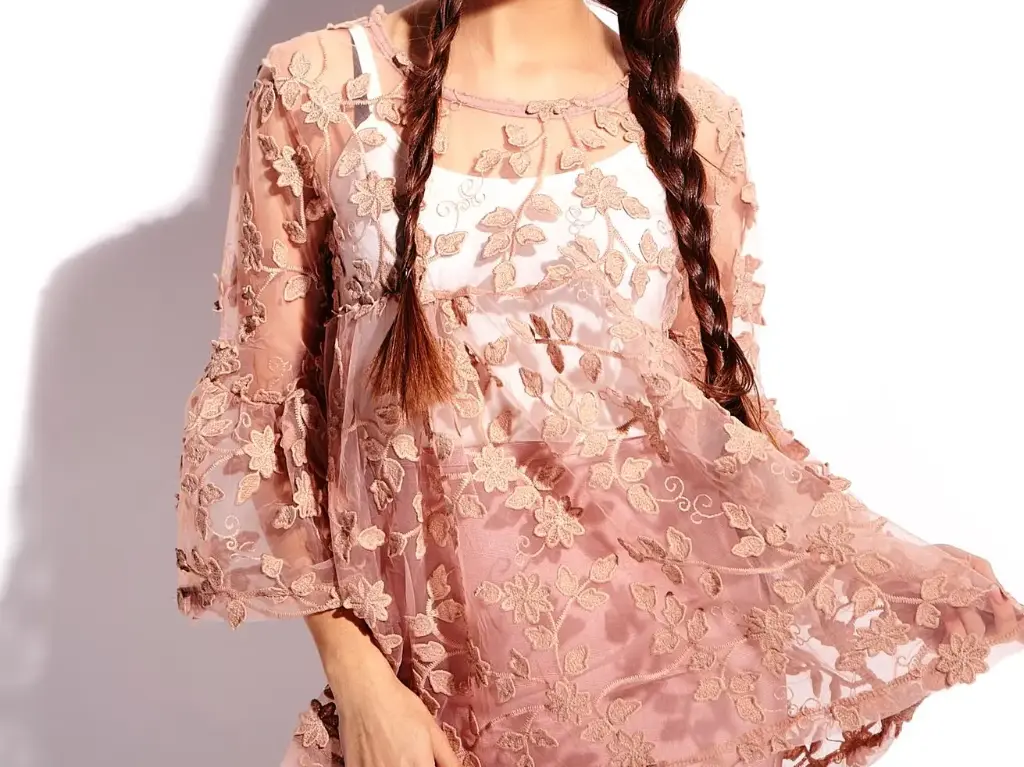 Floral Mesh Overlay Blouse