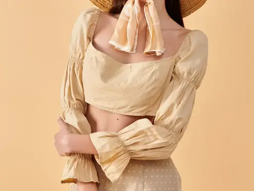 Puff Sleeve Linen Blouse