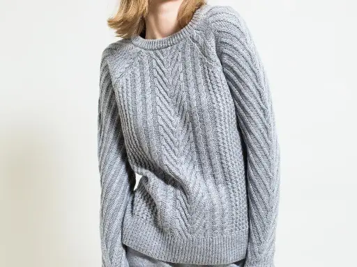 Cable Knit Patchwork Sweatshirt